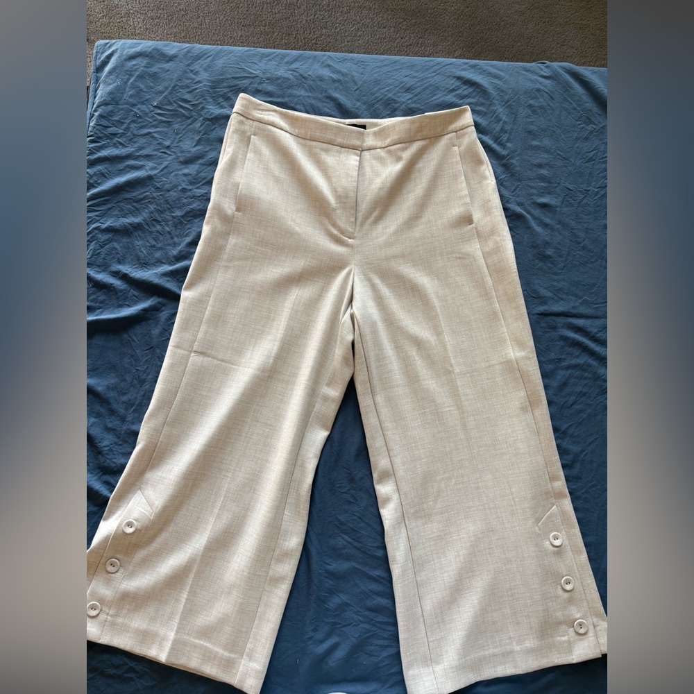 Ann Taylor Cream Wide Leg Pants